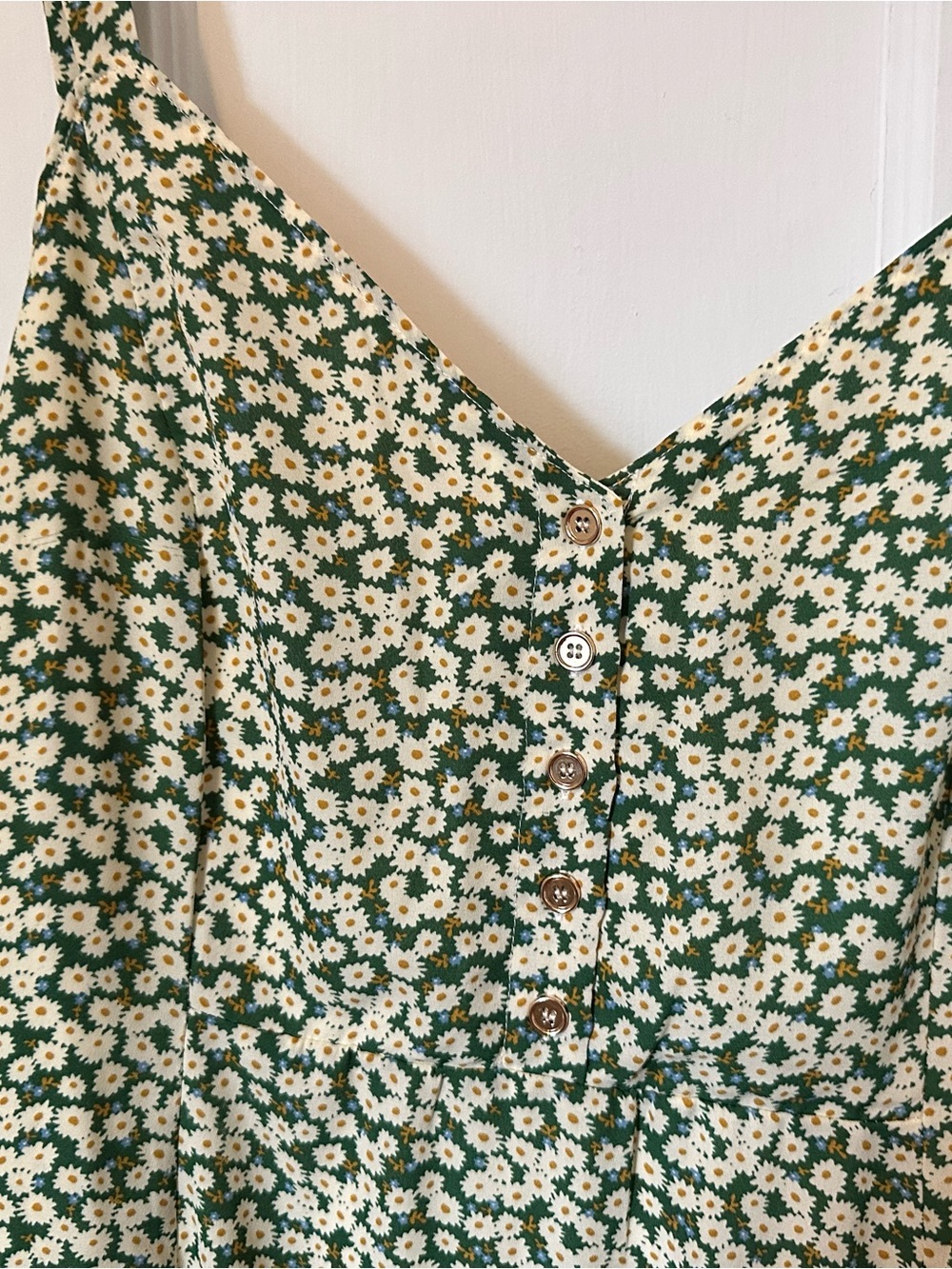 Lulu's Green and White Floral Midi Dress - Picture 3 of 4